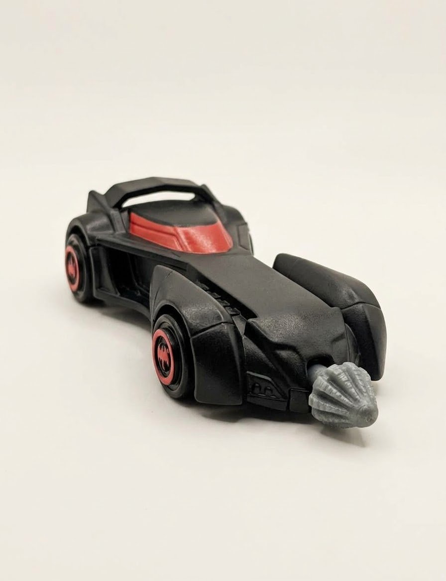 Sleek Batman Drill Attack Batmobile Toy Car – Matte Black & Red Superhero Vehicle image 1