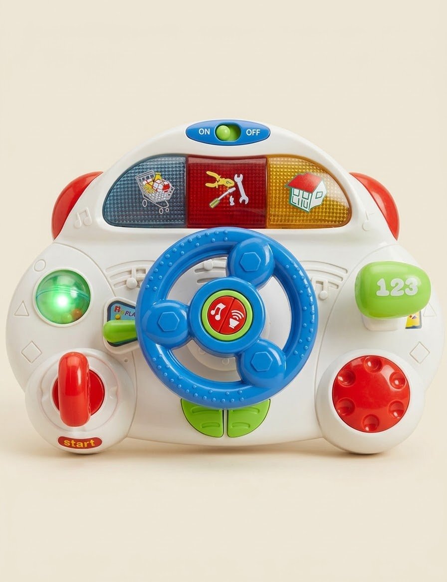 Interactive Baby Steering Wheel Driving Dashboard Toy with Lights & Sound image 1