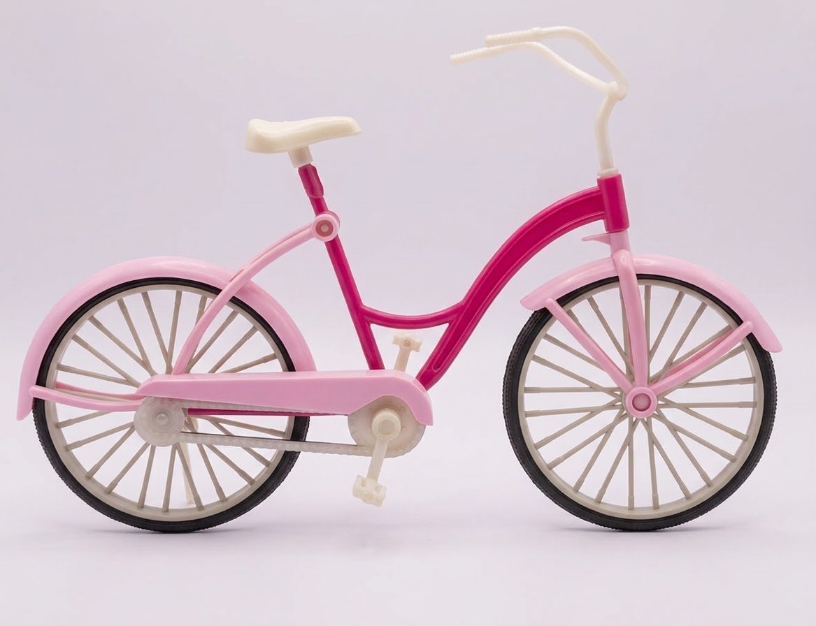 Mini Pink Miniature Bicycle Scale Model – Cute Table Decor & Toy Miniature image 1