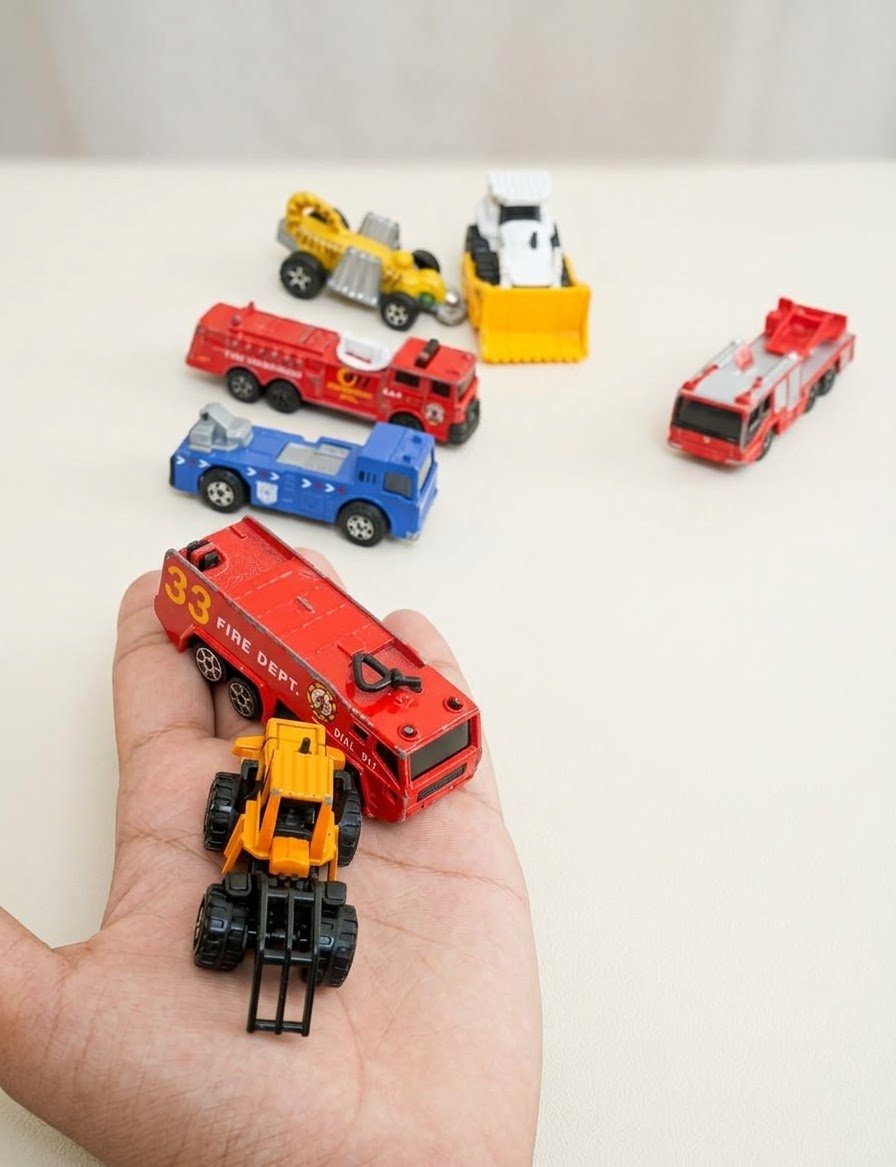 Mini Die-Cast Construction & Fire Engine Toy Vehicles Playset for Kids image 3