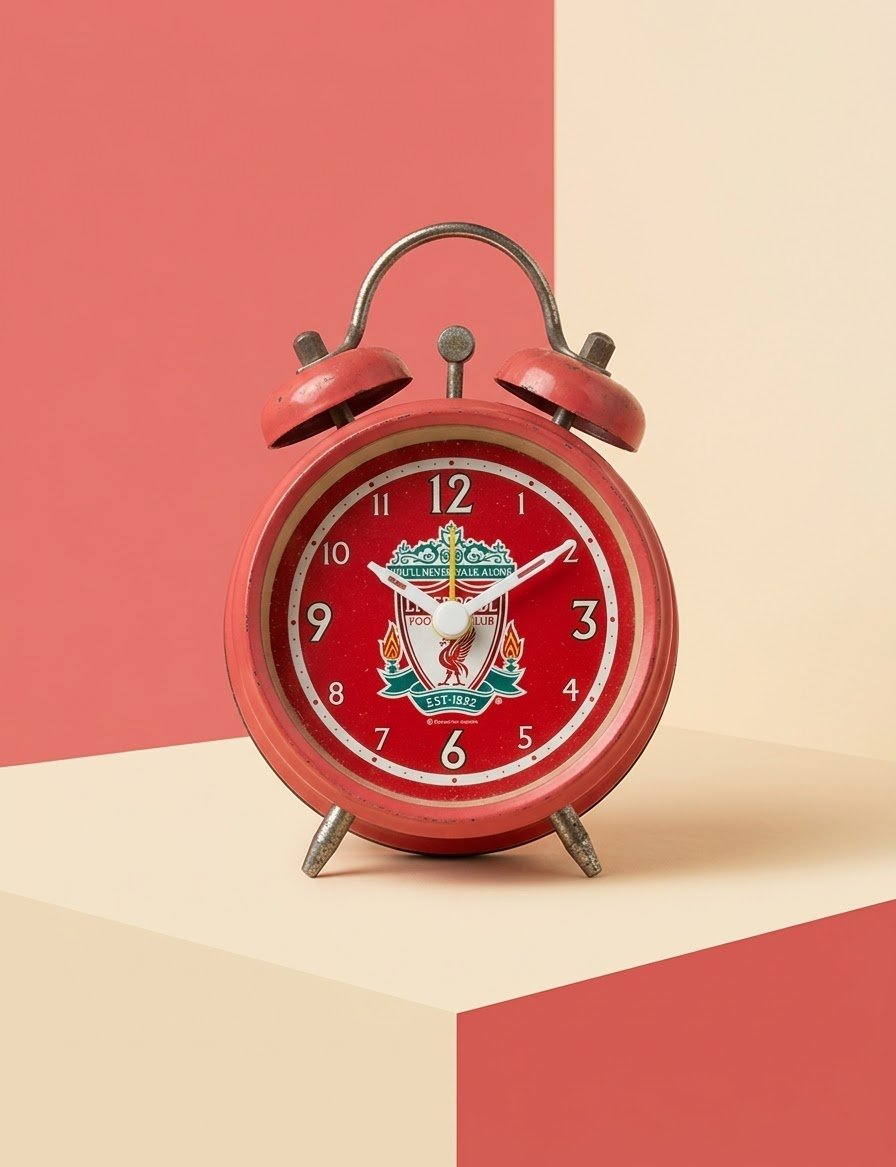 Official Liverpool FC Twin Bell Alarm Clock – Vintage Style Loud Metal Desk Clock image 2