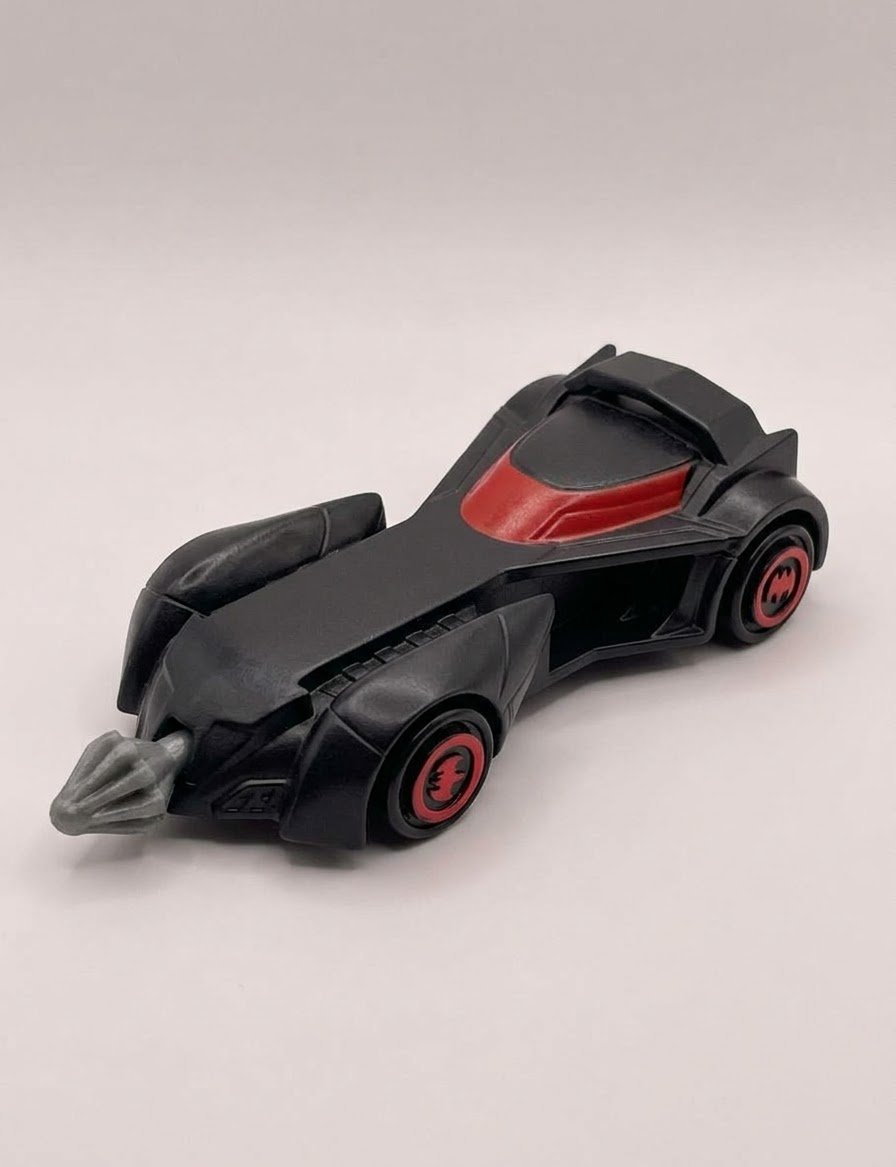 Sleek Batman Drill Attack Batmobile Toy Car – Matte Black & Red Superhero Vehicle image 2
