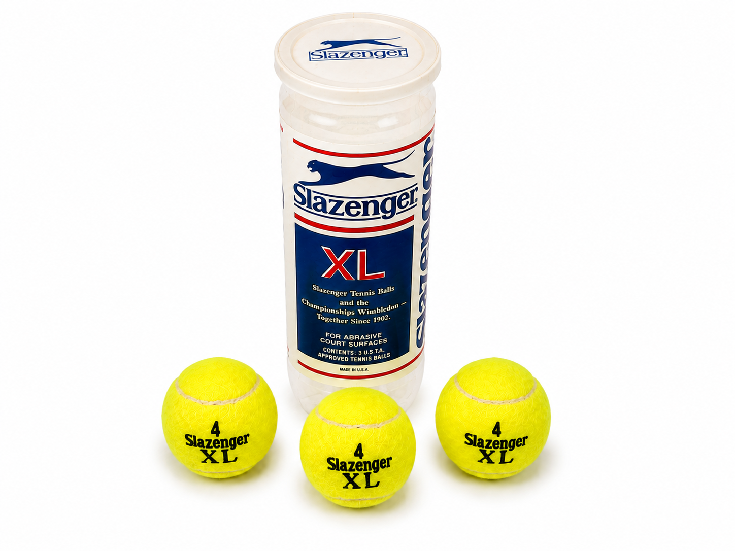 Vintage Slazenger XL Tennis Balls Canister – 3 Balls – Made in USA image 3