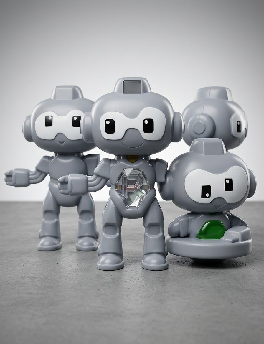 5-Piece Mini Robot Toy Figures Set – Cute Robot Statues for Study Table & Room Decor image 2