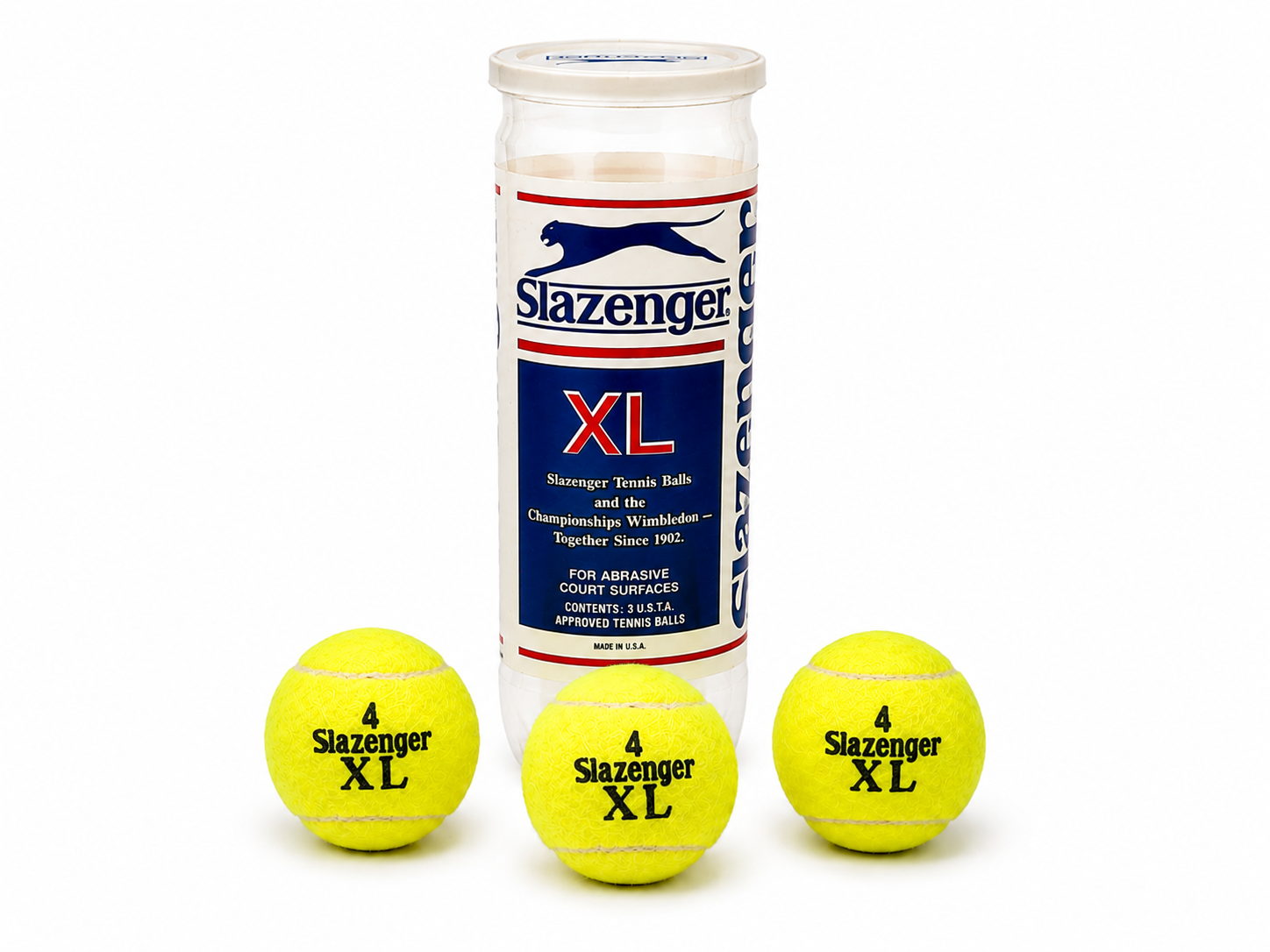 Vintage Slazenger XL Tennis Balls Canister – 3 Balls – Made in USA image 2
