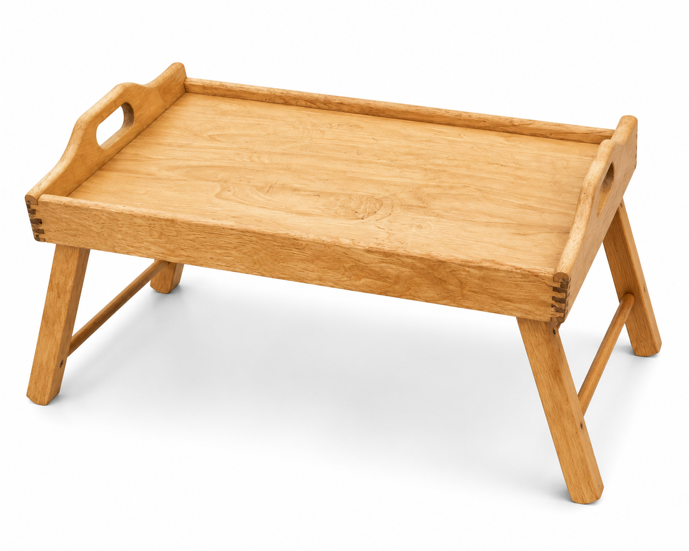 Wooden Serving Tray with Folding Legs & Handles image 1